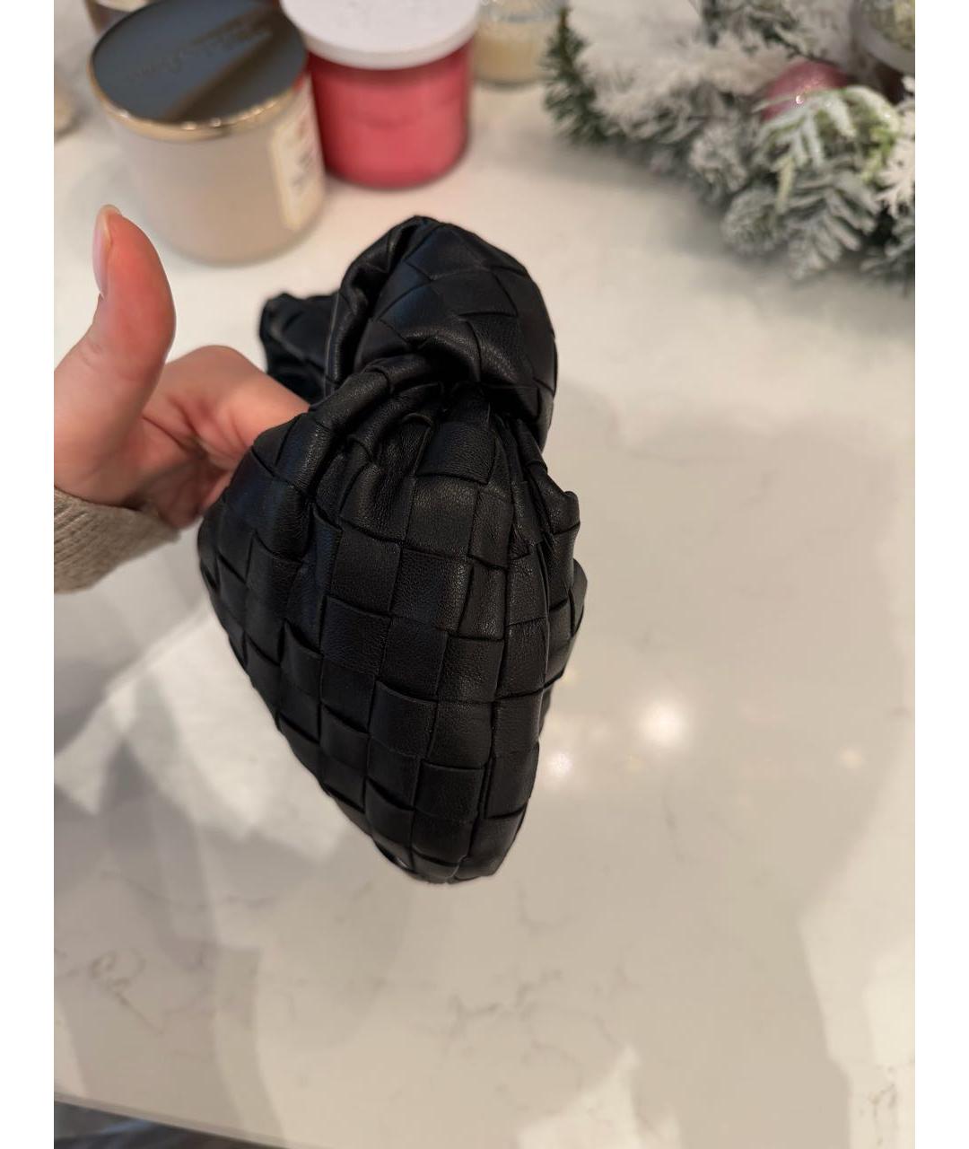 BOTTEGA VENETA Черная кожаная сумка с короткими ручками, фото 2