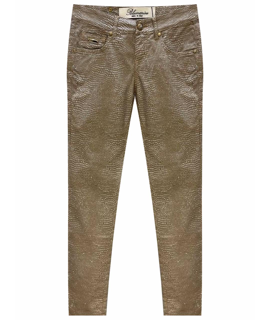 BLUMARINE Бежевые хлопковые джинсы слим, фото 1