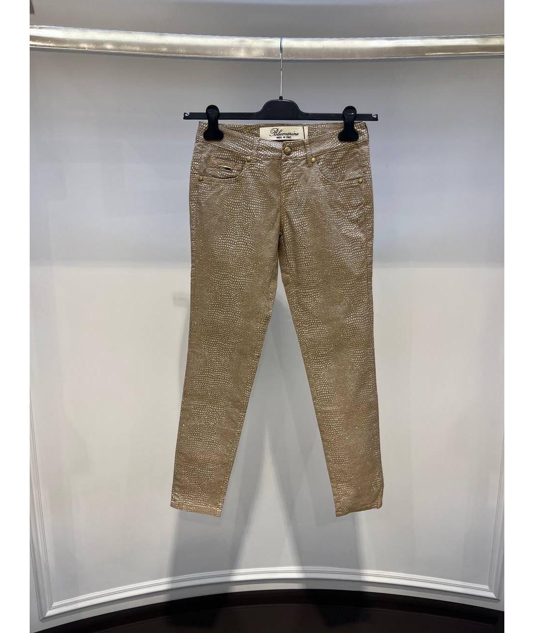 BLUMARINE Бежевые хлопковые джинсы слим, фото 3