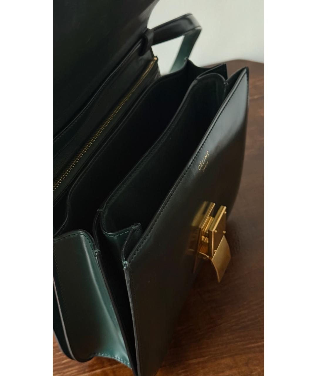 CELINE Зеленая кожаная сумка через плечо, фото 5