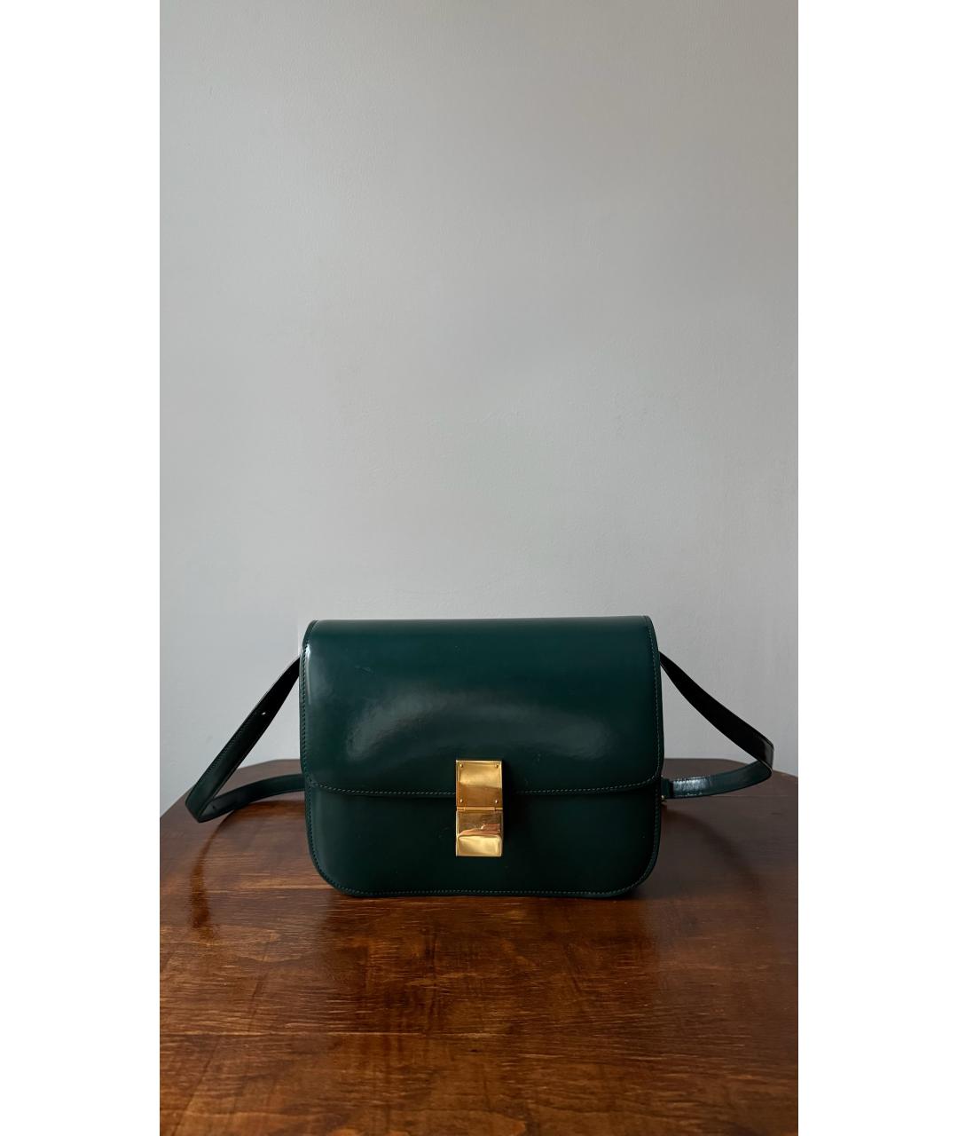 CELINE Зеленая кожаная сумка через плечо, фото 7