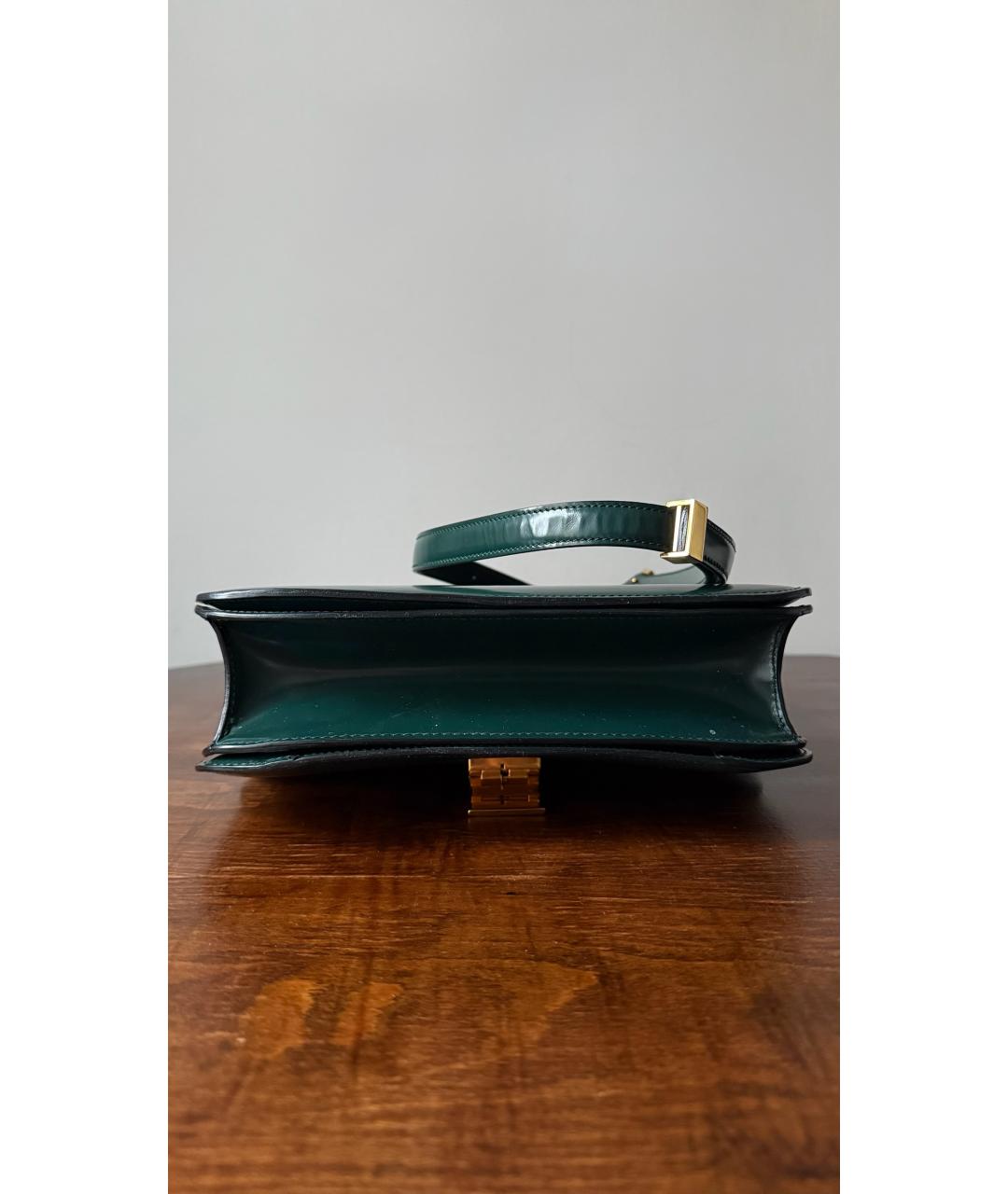 CELINE Зеленая кожаная сумка через плечо, фото 6