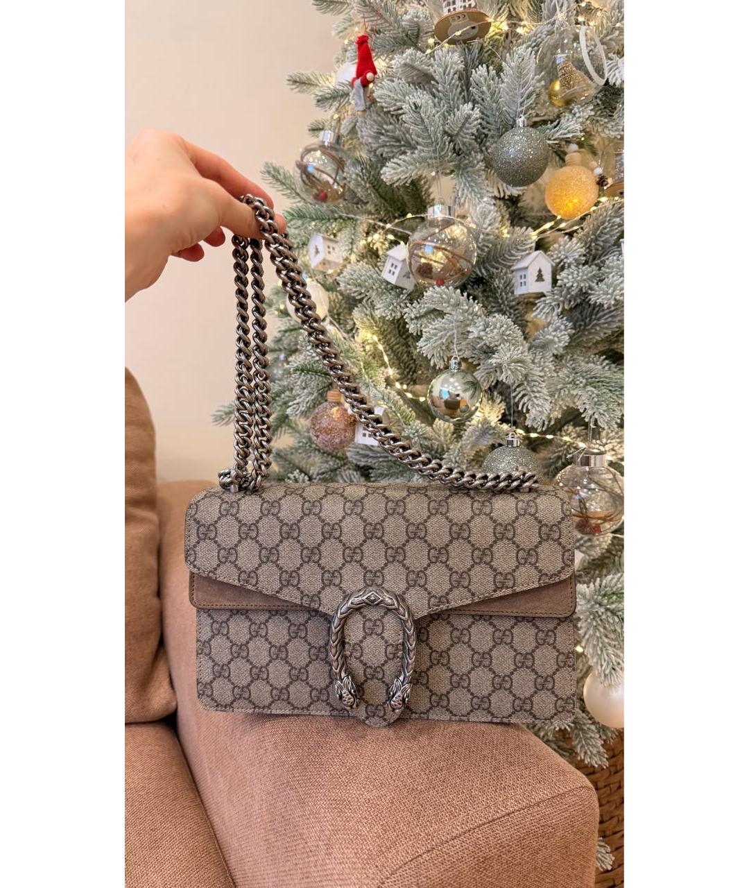 GUCCI Бежевая кожаная сумка через плечо, фото 2