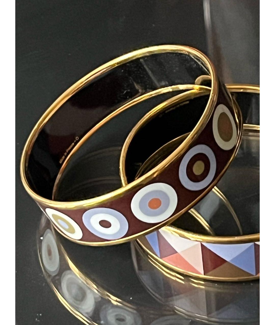 HERMES Коричневый металлический браслет, фото 8