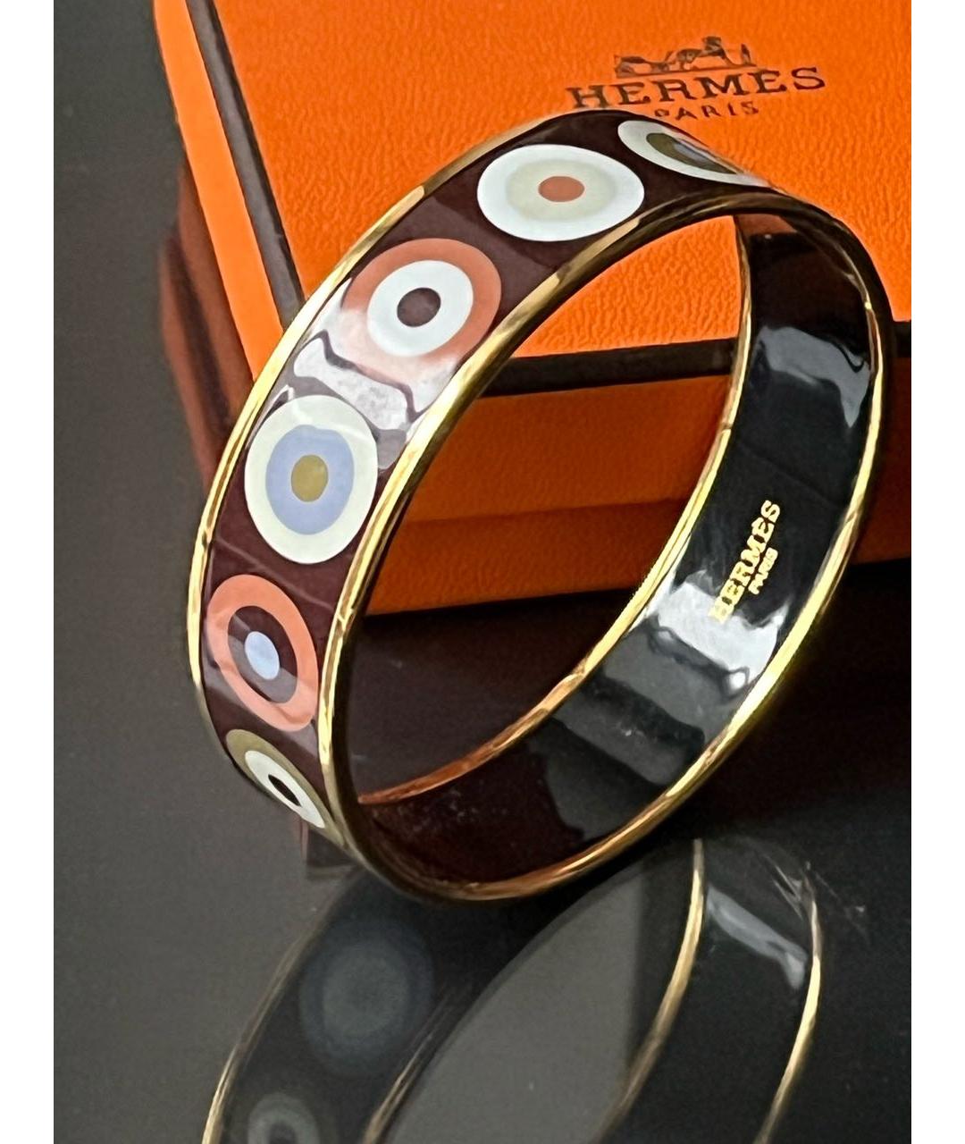 HERMES Коричневый металлический браслет, фото 3