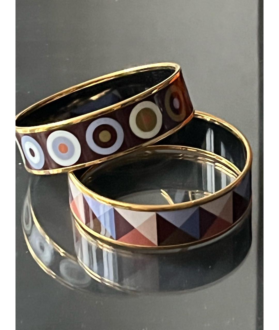 HERMES Коричневый металлический браслет, фото 7