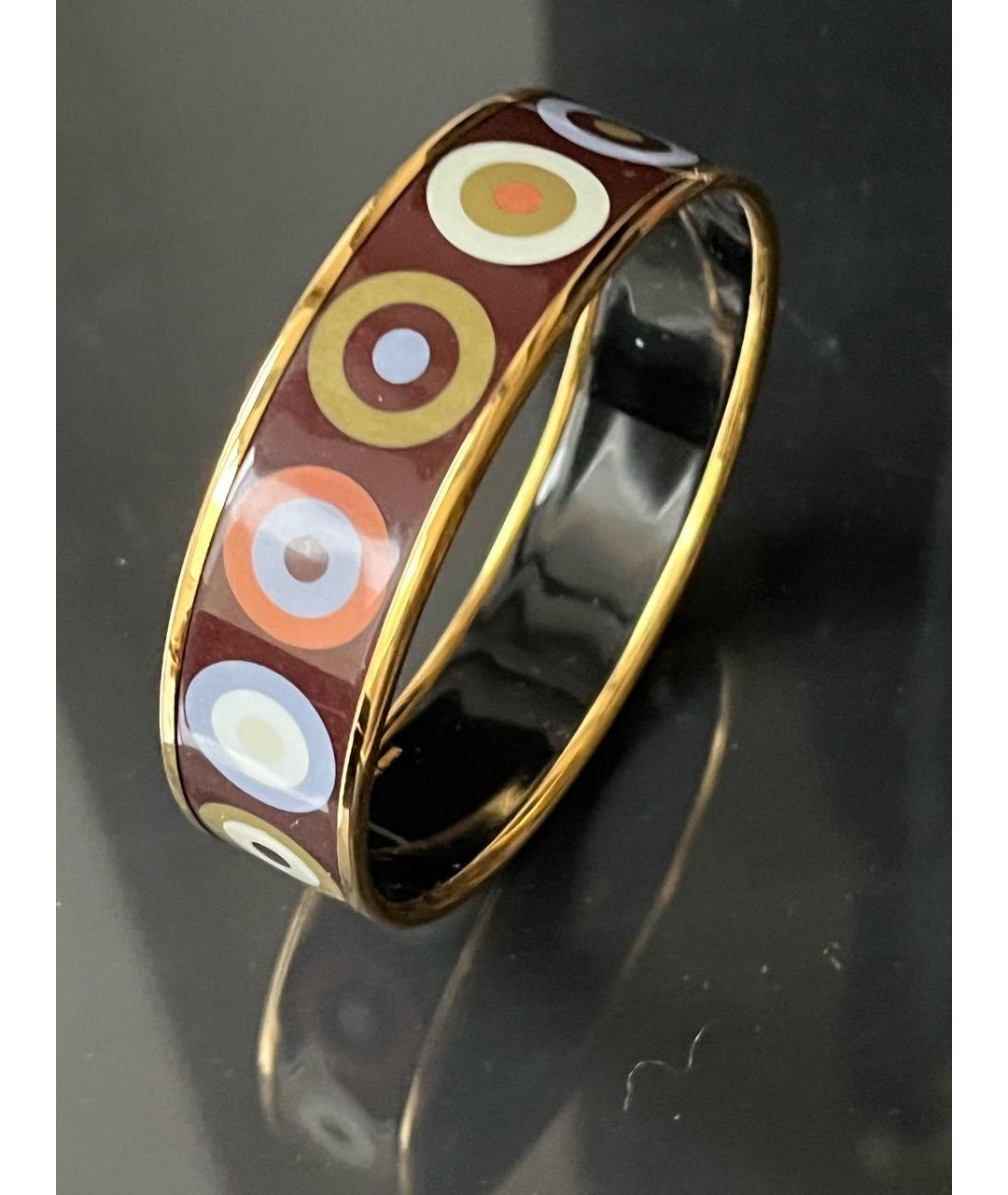 HERMES Коричневый металлический браслет, фото 9