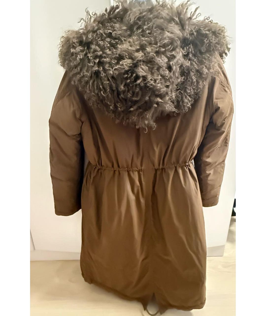YVES SALOMON Коричневая полиэстеровая парка, фото 2