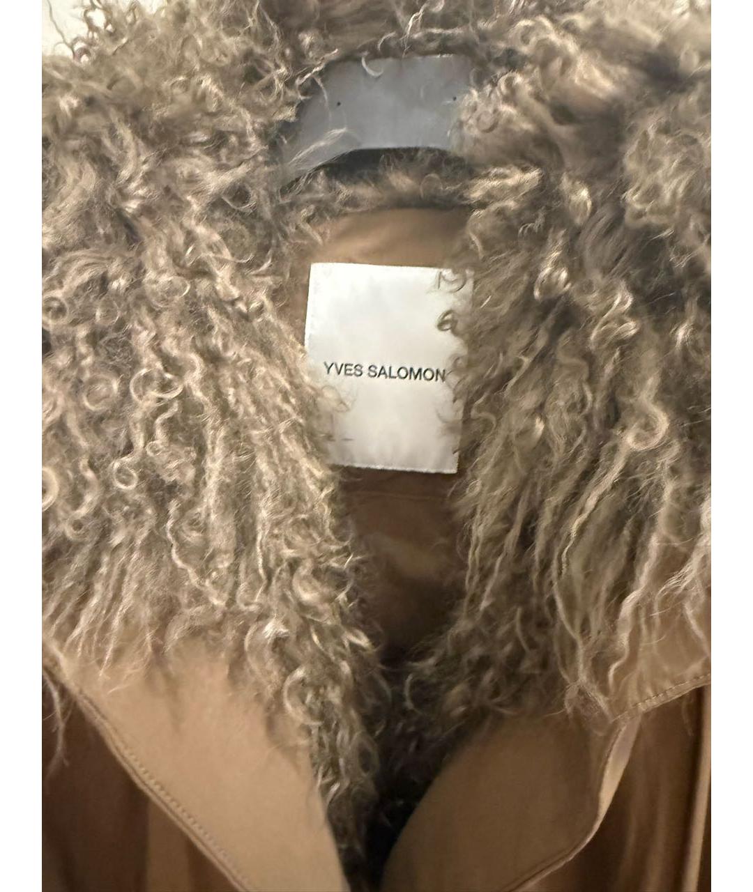 YVES SALOMON Коричневая полиэстеровая парка, фото 3