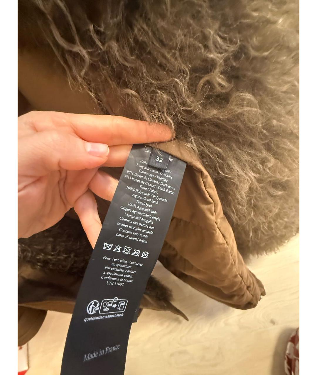 YVES SALOMON Коричневая полиэстеровая парка, фото 5