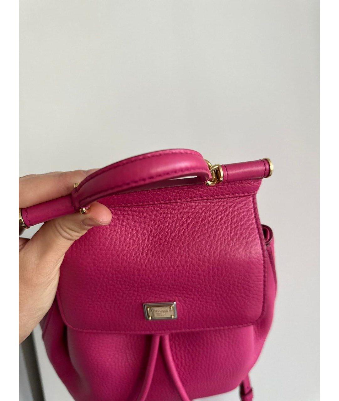 DOLCE&GABBANA Фуксия кожаный рюкзак, фото 7
