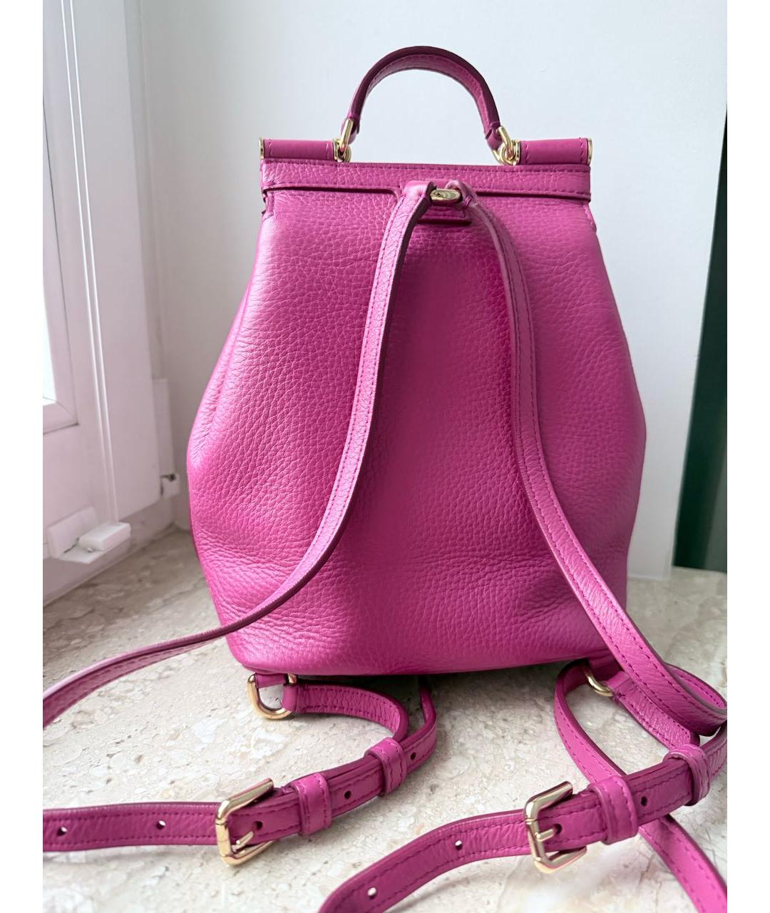DOLCE&GABBANA Фуксия кожаный рюкзак, фото 3