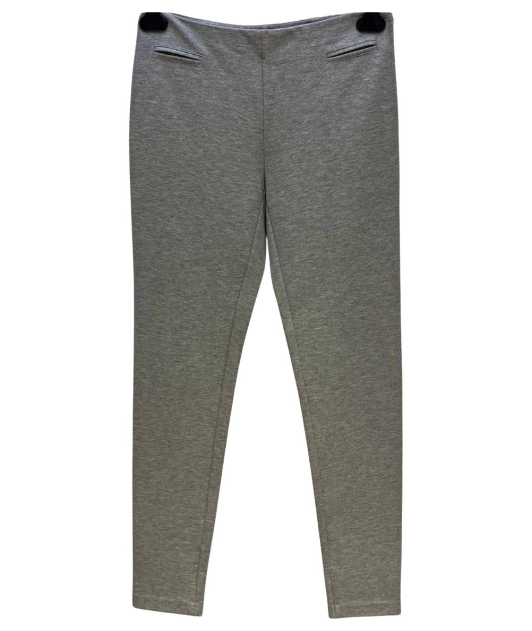 BLUMARINE Серые хлопковые брюки узкие, фото 1