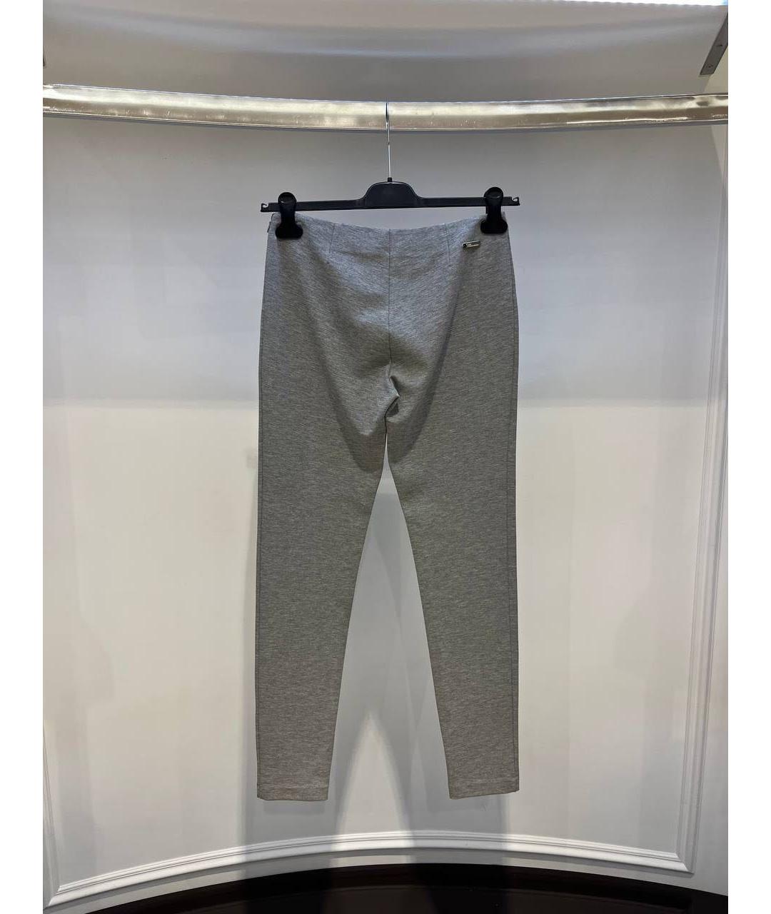 BLUMARINE Серые хлопковые брюки узкие, фото 2