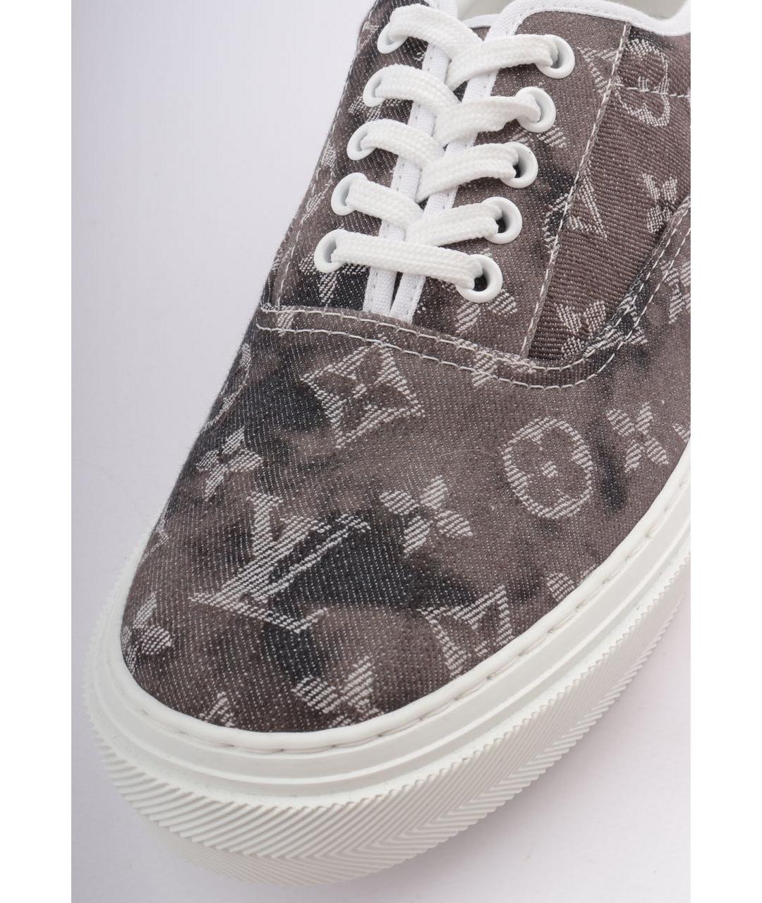 LOUIS VUITTON Коричневые текстильные низкие кроссовки / кеды, фото 2