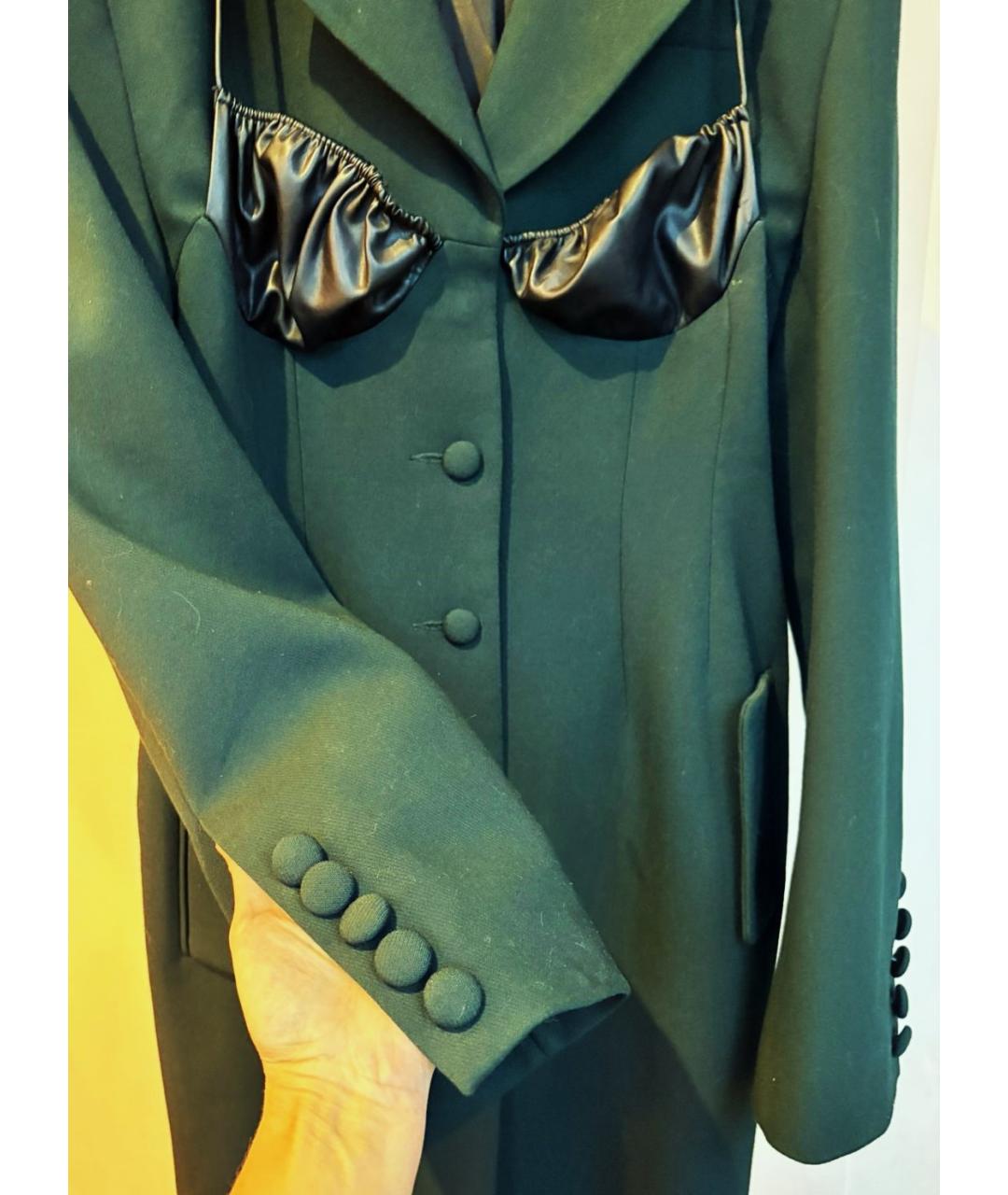 ALESSANDRA RICH Зеленые шерстяное пальто, фото 4