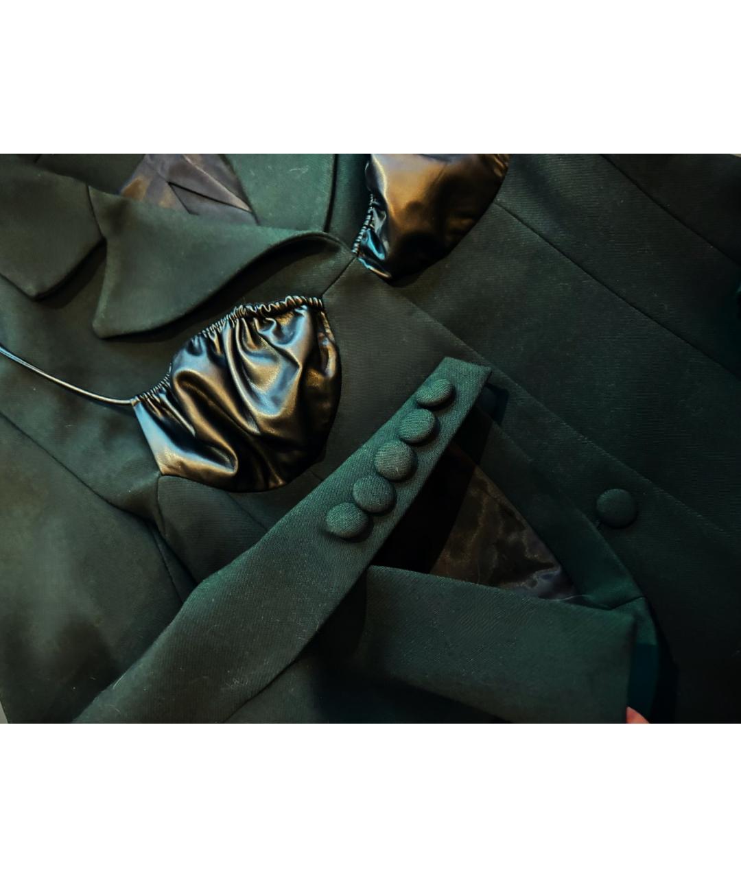 ALESSANDRA RICH Зеленые шерстяное пальто, фото 6