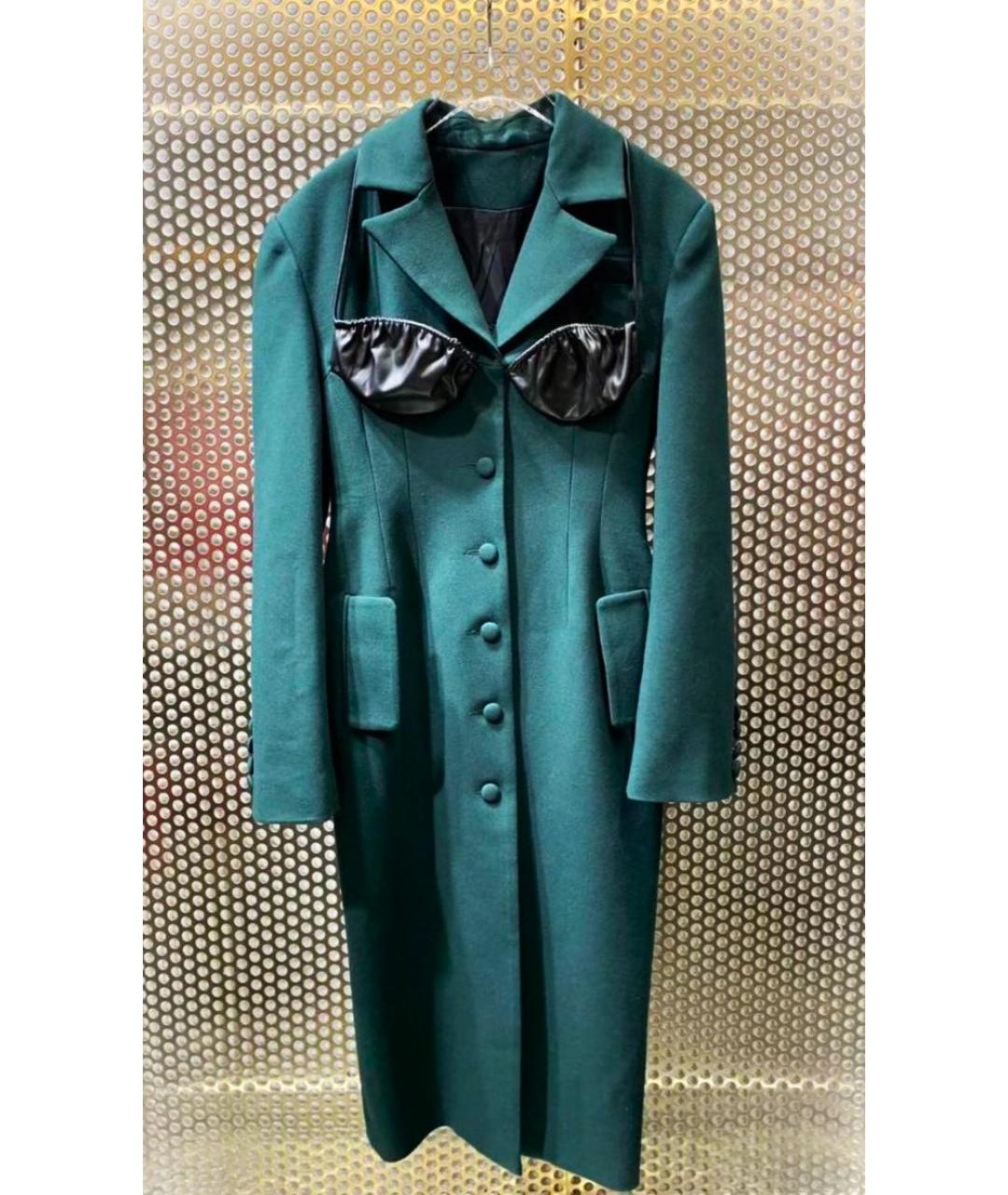 ALESSANDRA RICH Зеленые шерстяное пальто, фото 10