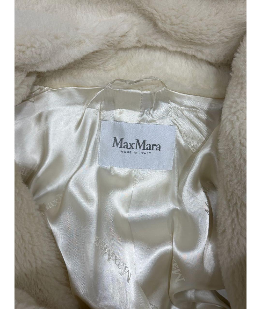 MAX MARA Белая шерстяная шуба, фото 3