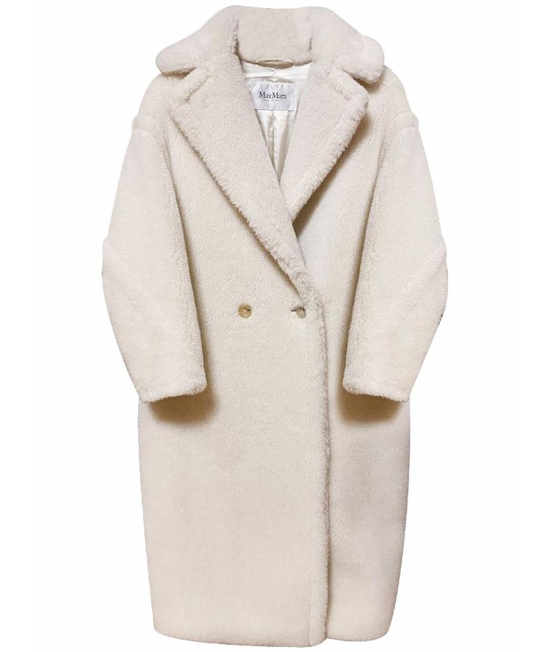 MAX MARA Белая шерстяная шуба, фото 1