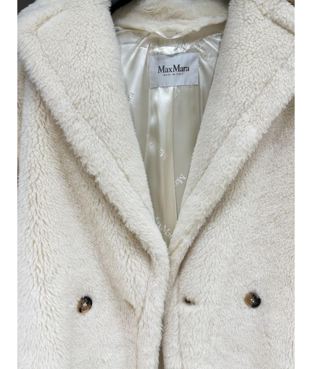 MAX MARA Белая шерстяная шуба, фото 4