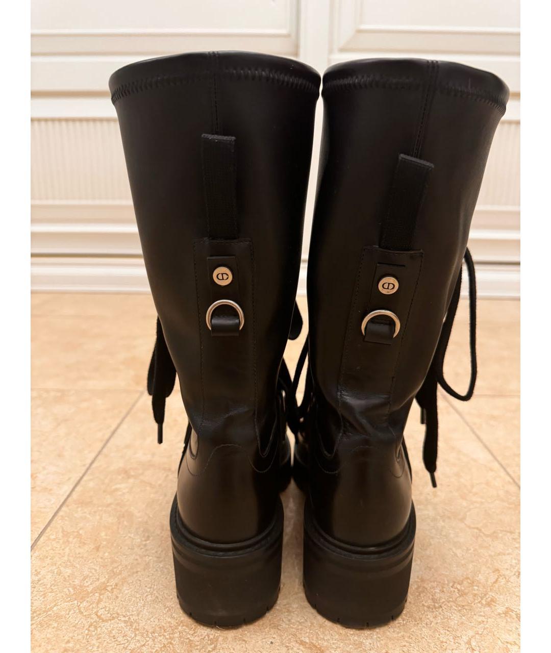 CHRISTIAN DIOR Черные кожаные ботинки, фото 3