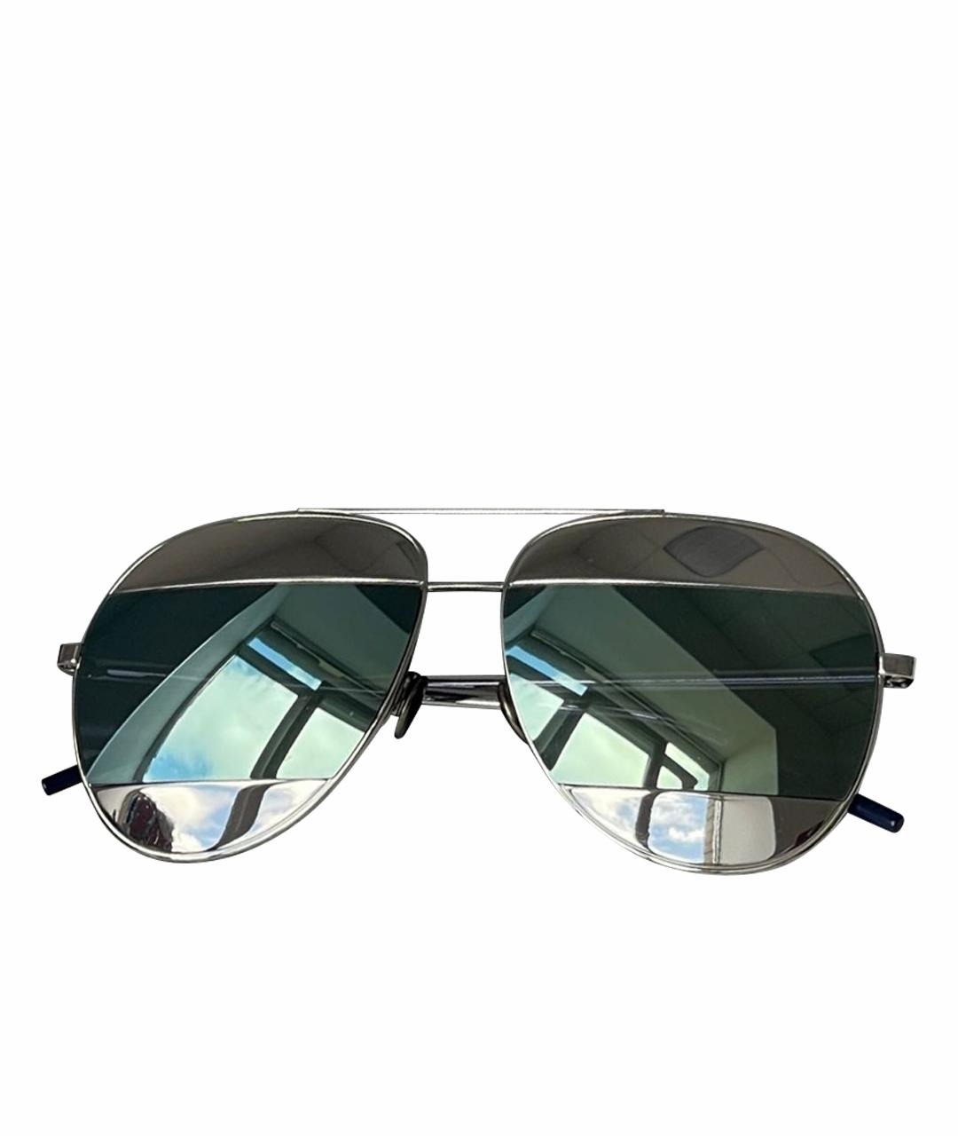 CHRISTIAN DIOR Серебряные металлические солнцезащитные очки, фото 1