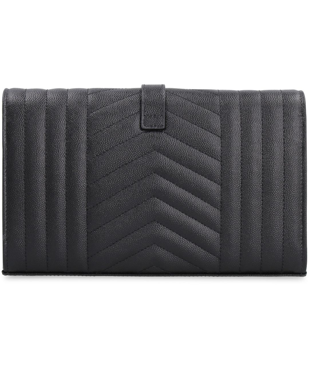 SAINT LAURENT Черная кожаная сумка через плечо, фото 4