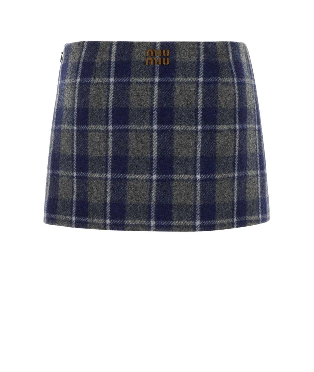 MIU MIU Мульти шерстяная юбка мини, фото 2