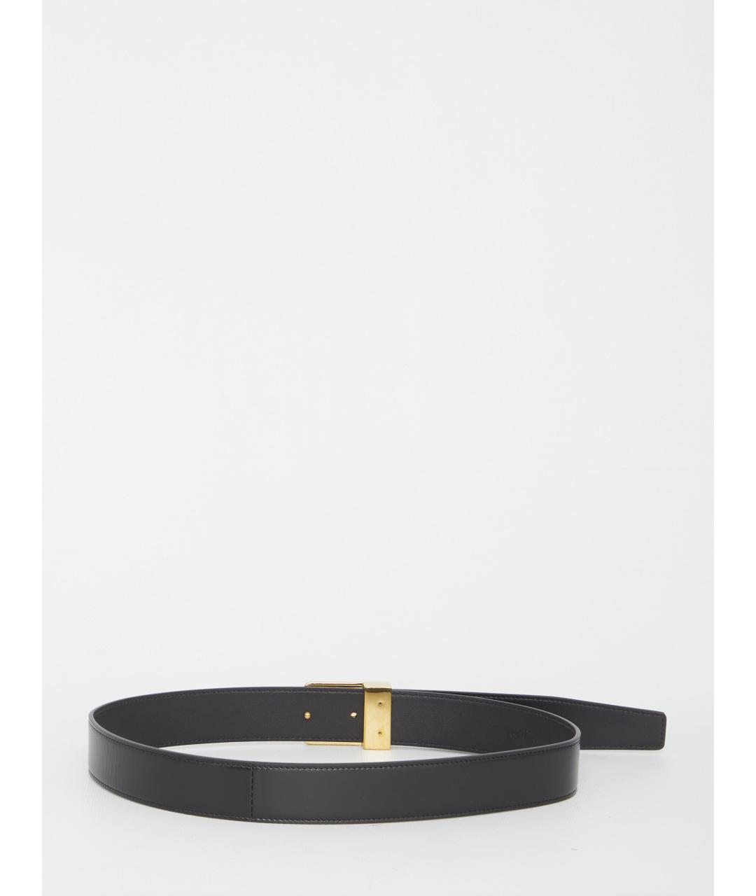SAINT LAURENT Черный кожаный ремень, фото 2