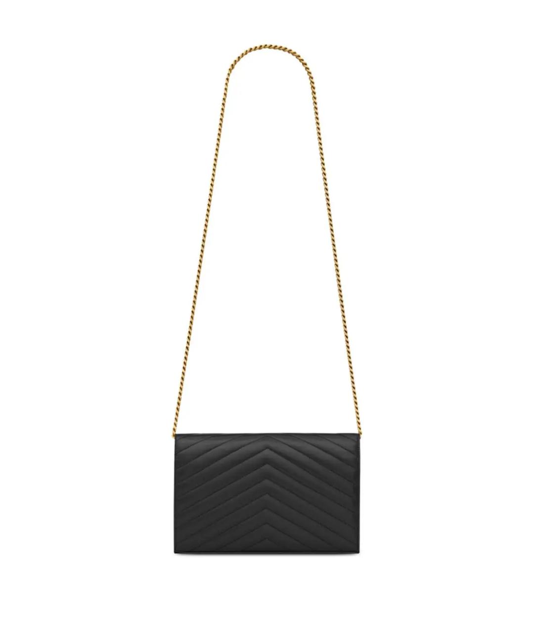 SAINT LAURENT Черный кожаный кошелек, фото 2