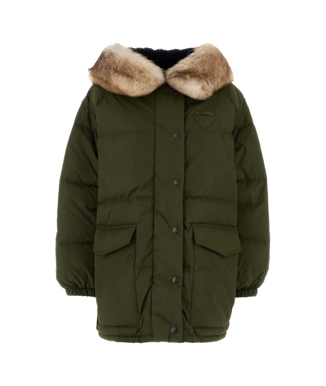 PRADA Зеленый полиамидовый пуховик, фото 1