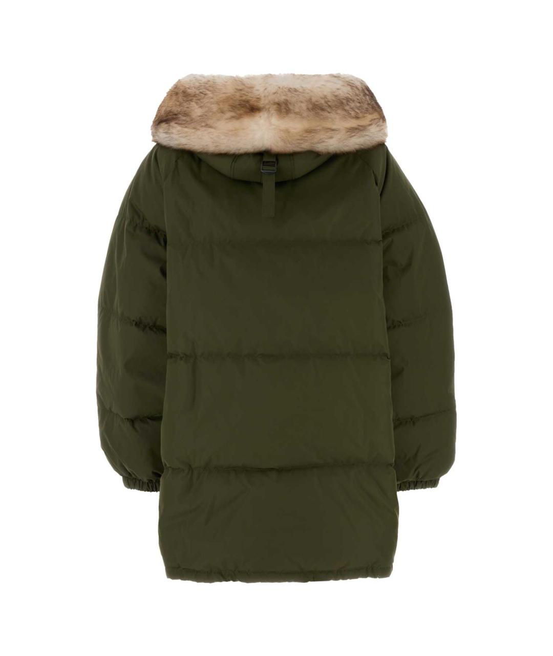 PRADA Зеленый полиамидовый пуховик, фото 2