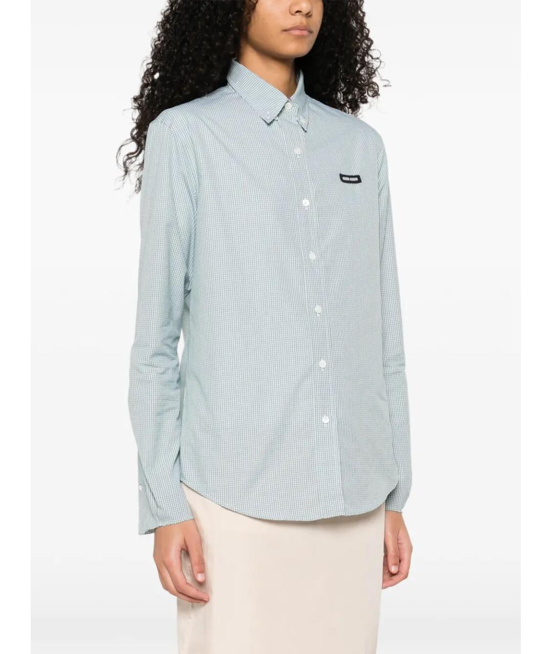 MIU MIU Голубая хлопковая рубашка, фото 5