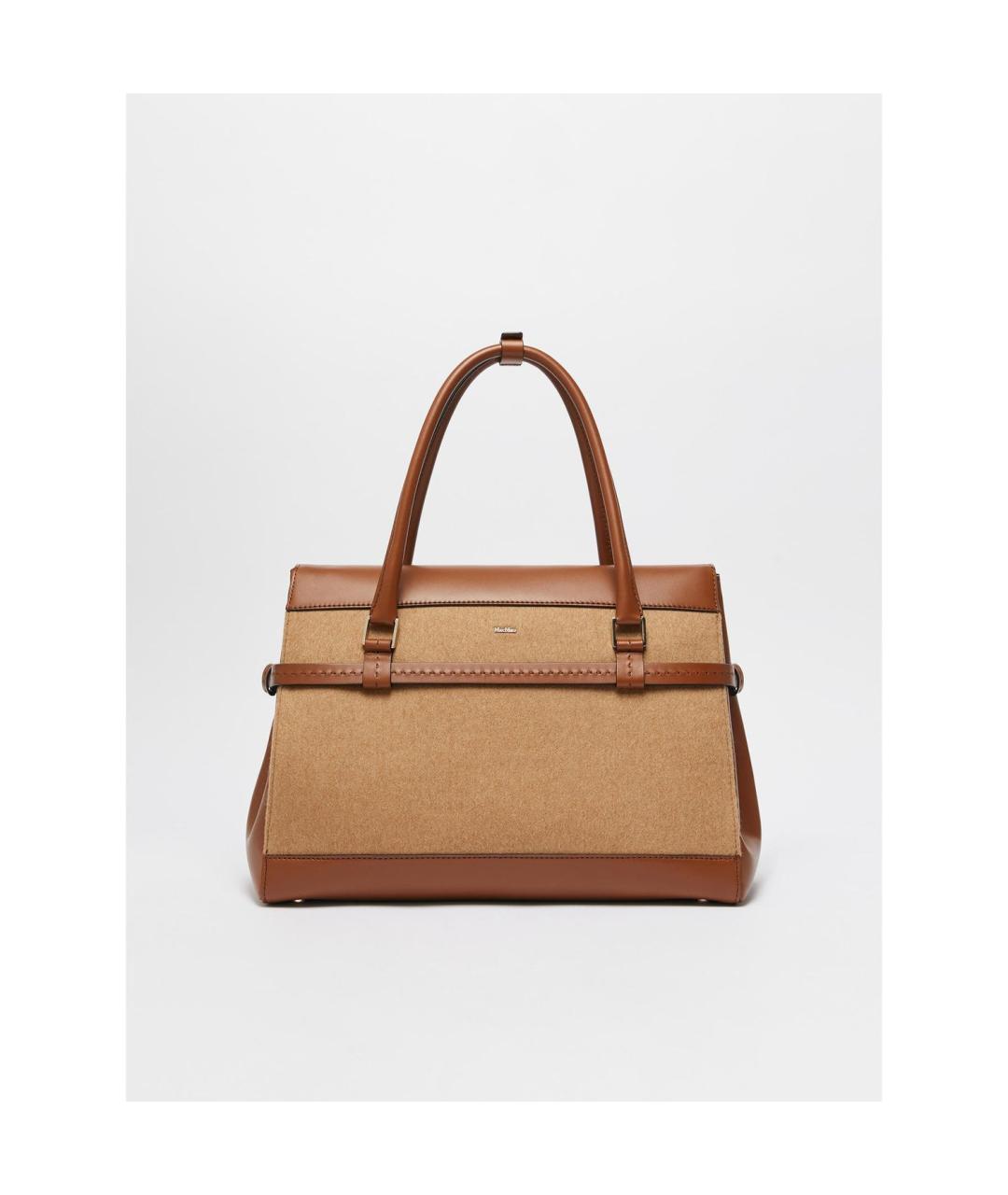 MAX MARA Коричневая кожаная сумка тоут, фото 3