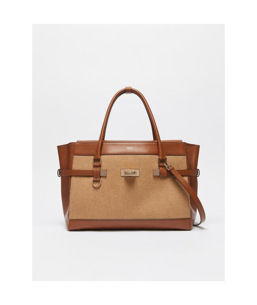 MAX MARA Коричневая кожаная сумка тоут, фото 5