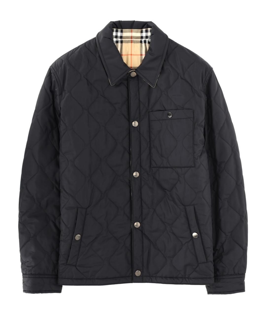 BURBERRY Черная полиамидовая куртка, фото 1