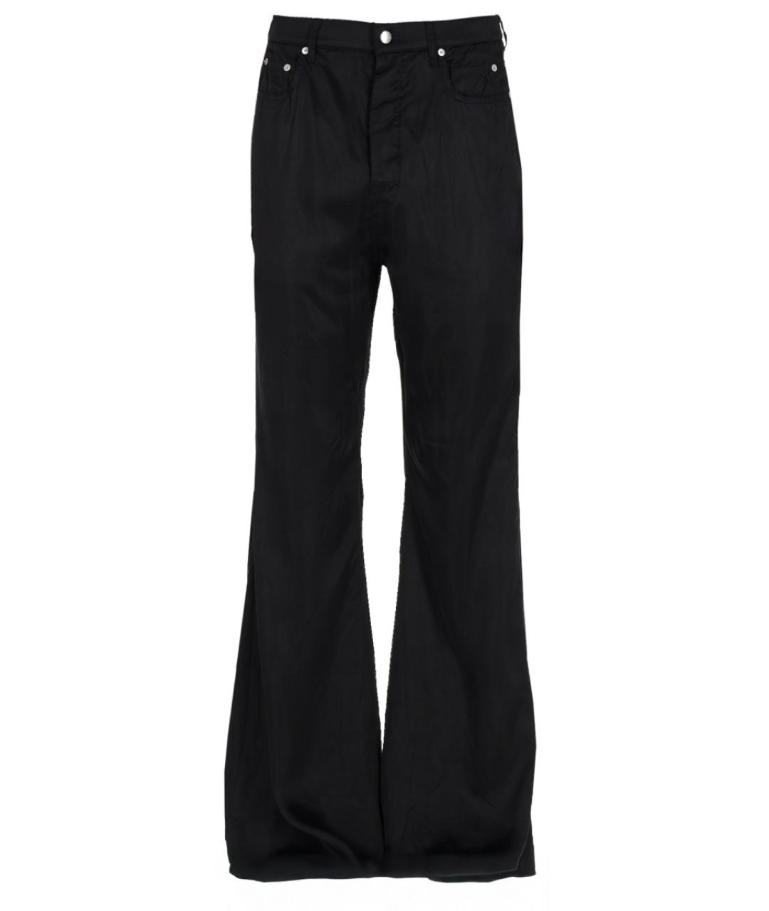 RICK OWENS Черные вискозные повседневные брюки, фото 1