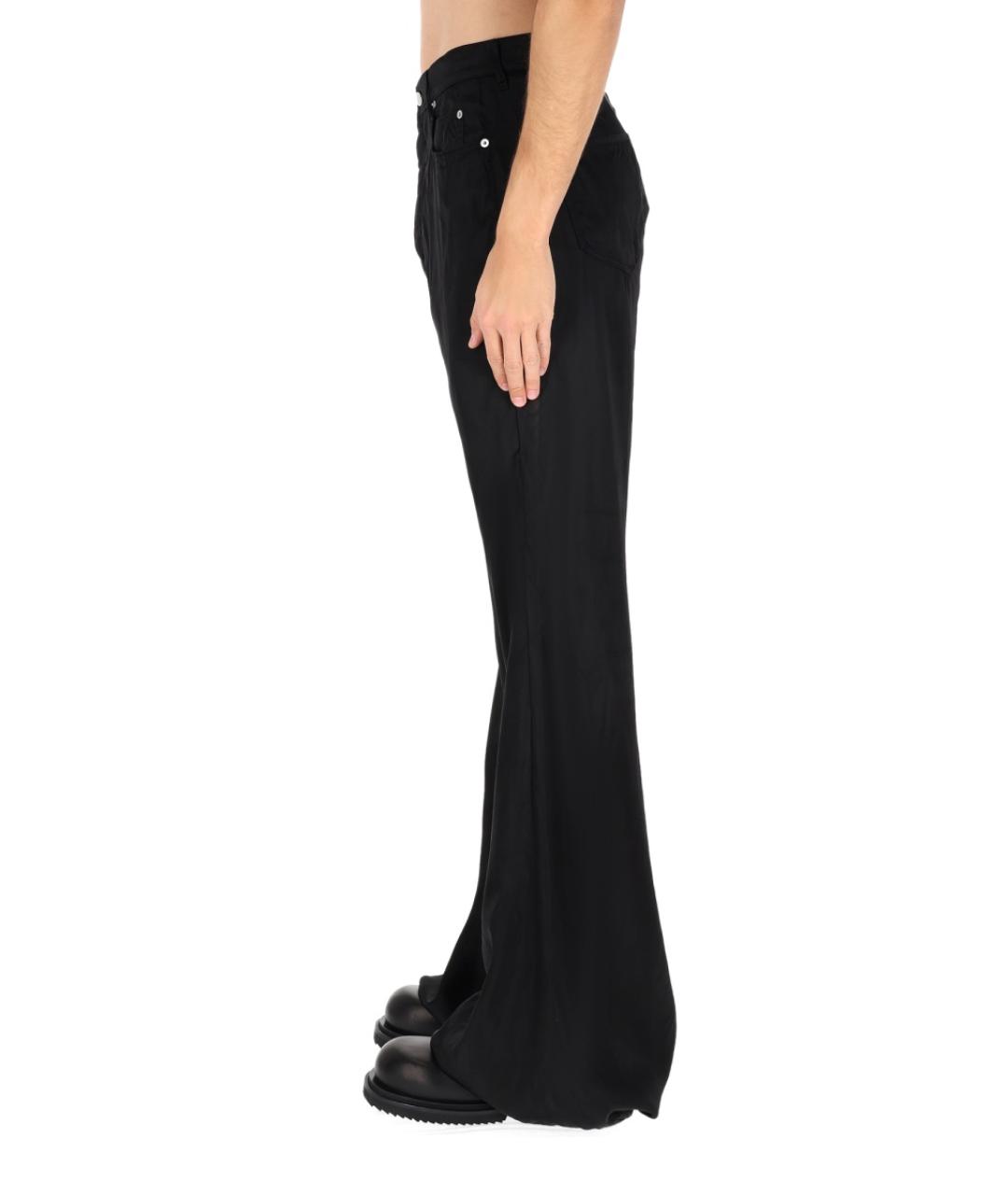 RICK OWENS Черные вискозные повседневные брюки, фото 4