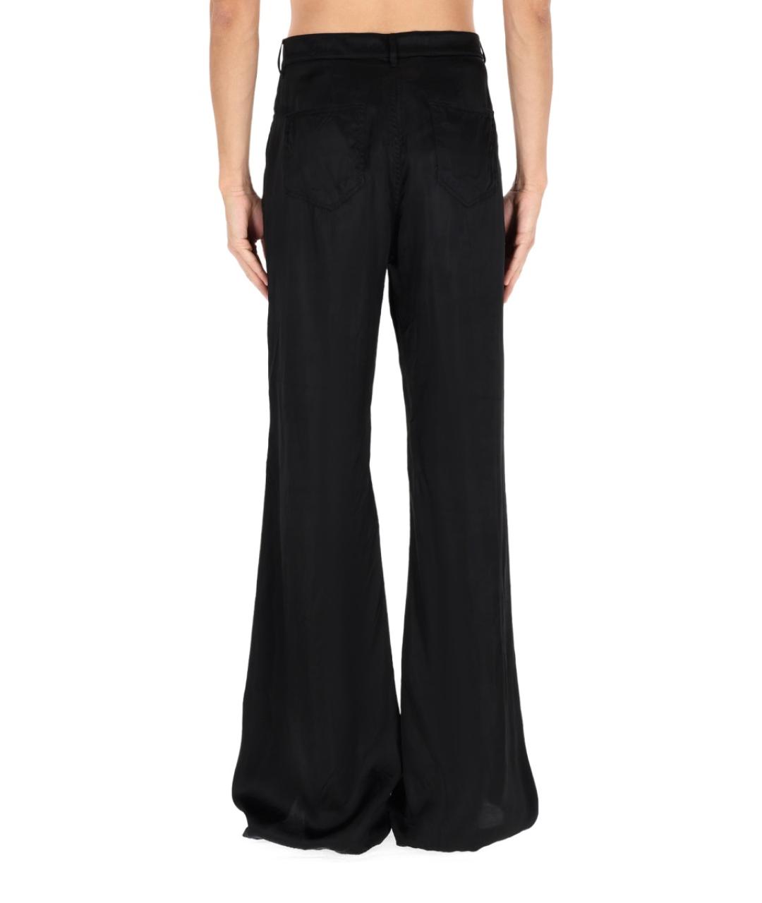 RICK OWENS Черные вискозные повседневные брюки, фото 5