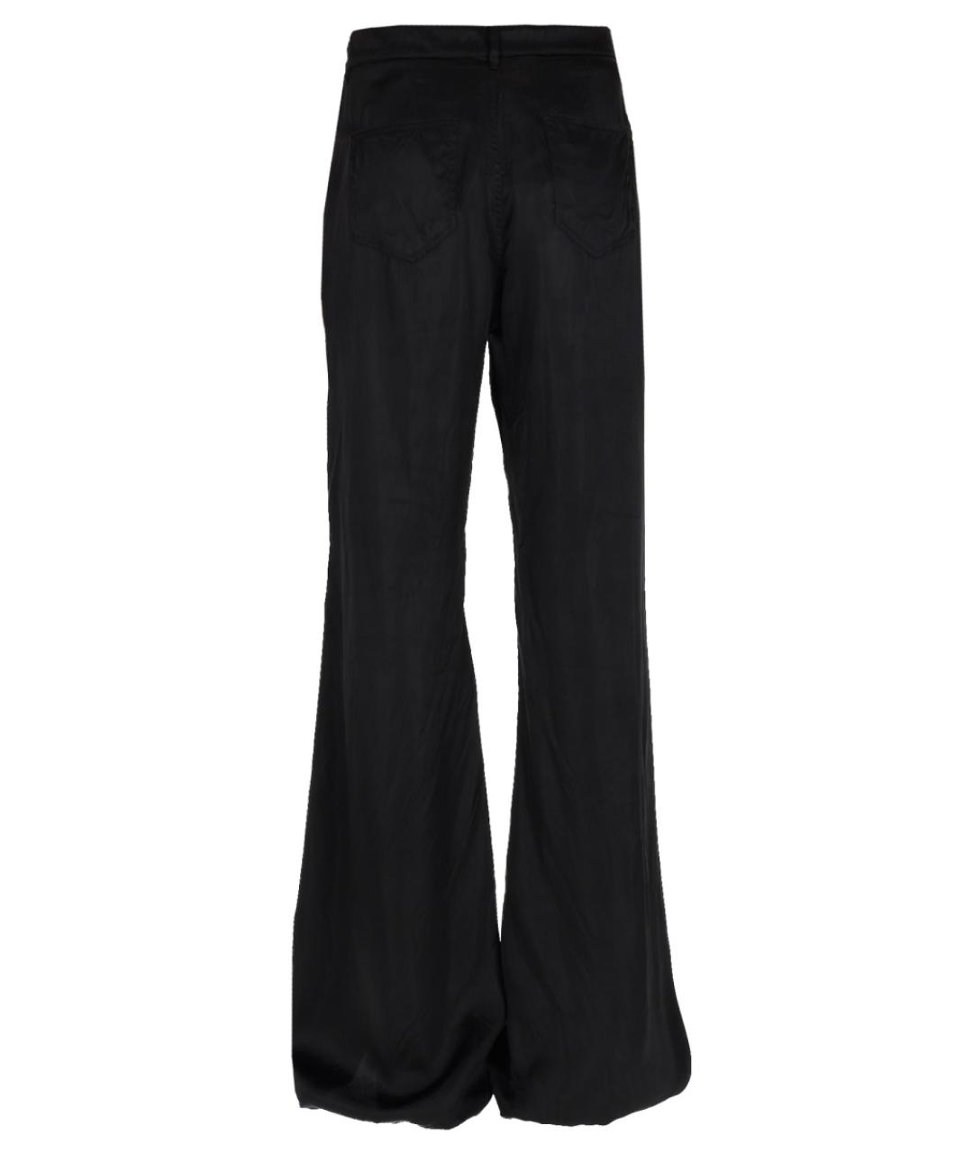 RICK OWENS Черные вискозные повседневные брюки, фото 2