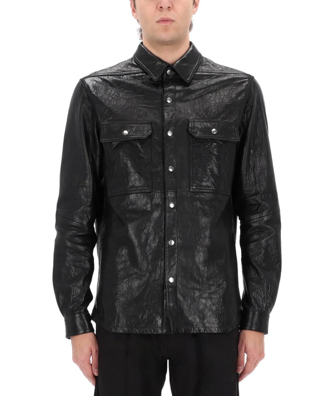 RICK OWENS Черная кожаная куртка, фото 3