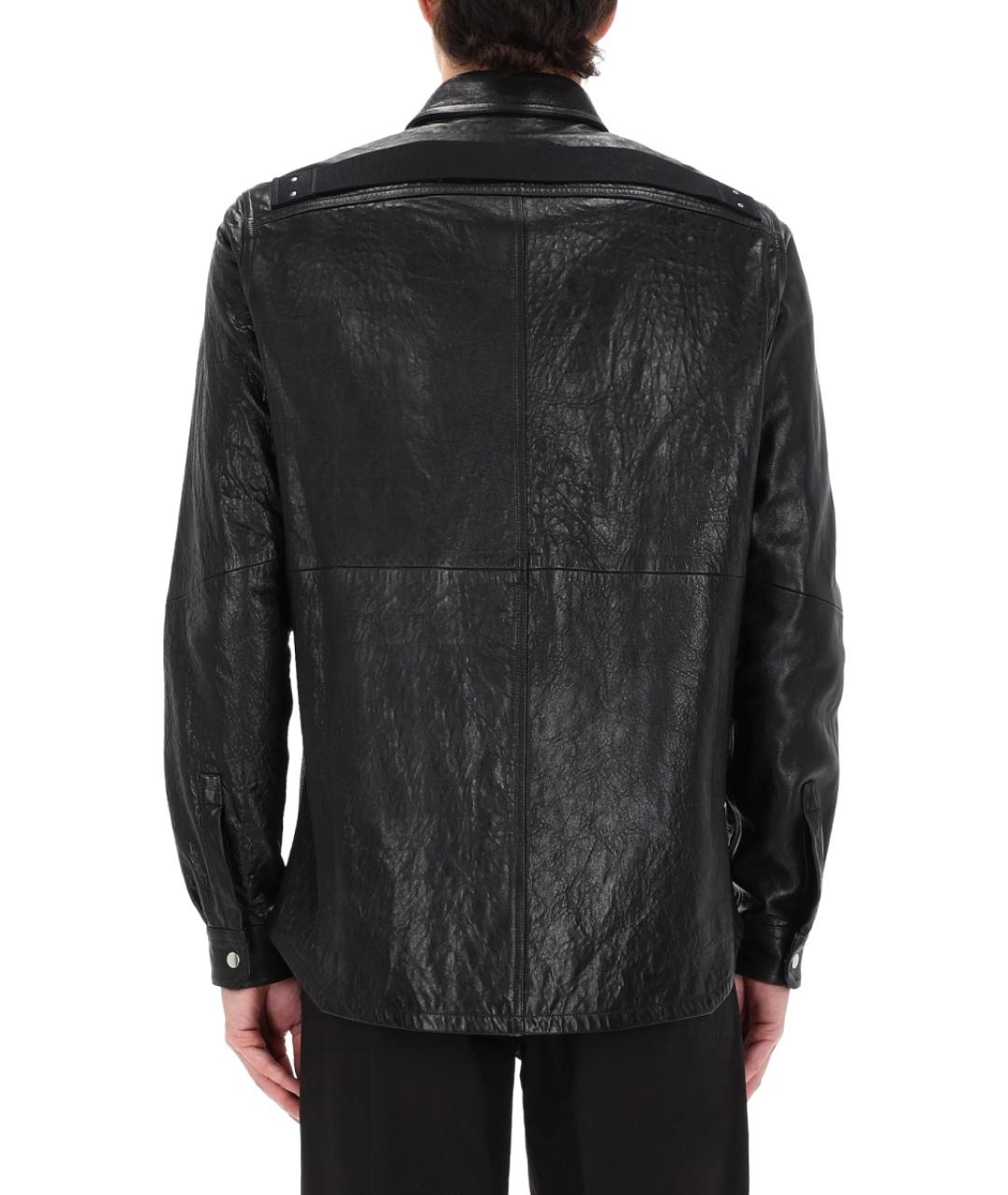 RICK OWENS Черная кожаная куртка, фото 4