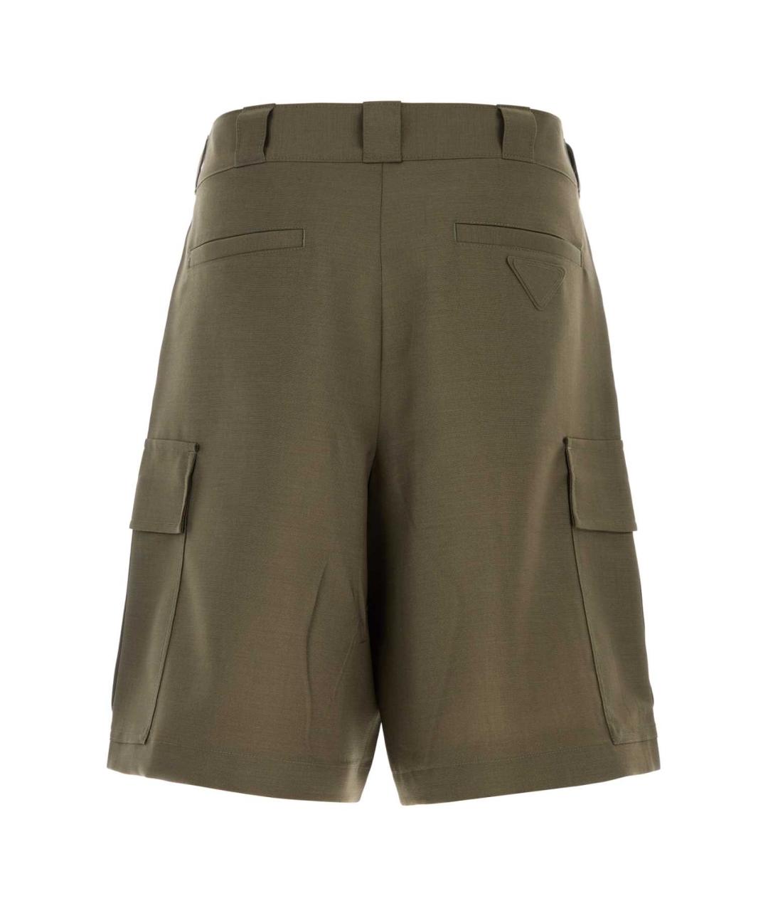 PRADA Хаки шерстяные шорты, фото 2