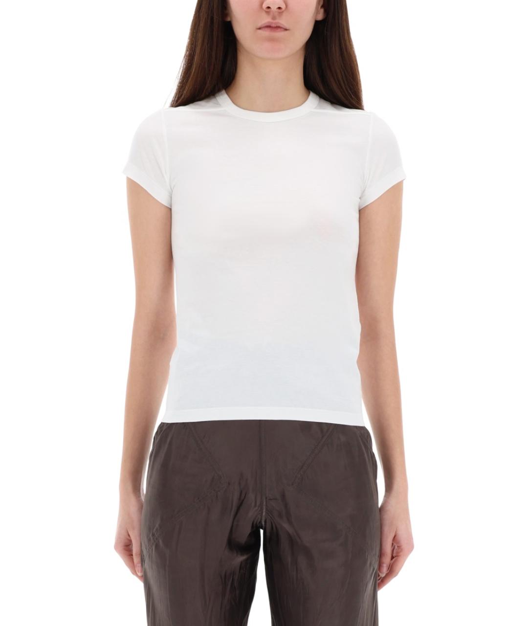 RICK OWENS Белая хлопковая футболка, фото 4