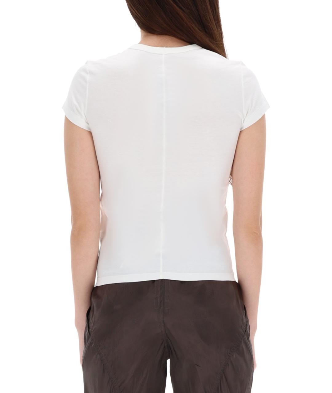 RICK OWENS Белая хлопковая футболка, фото 3