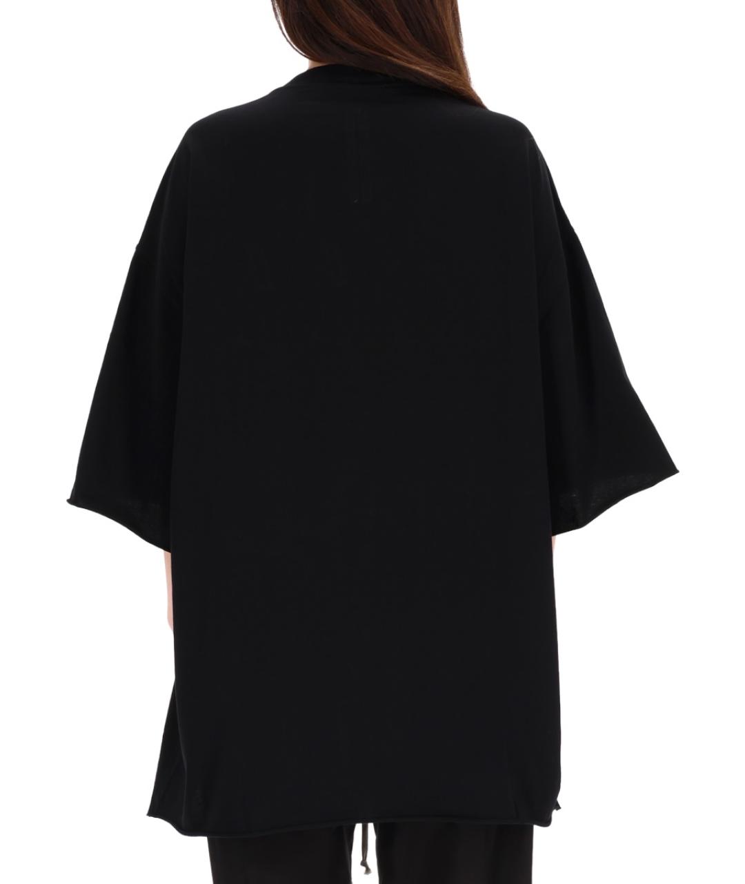 RICK OWENS Черная хлопковая футболка, фото 3