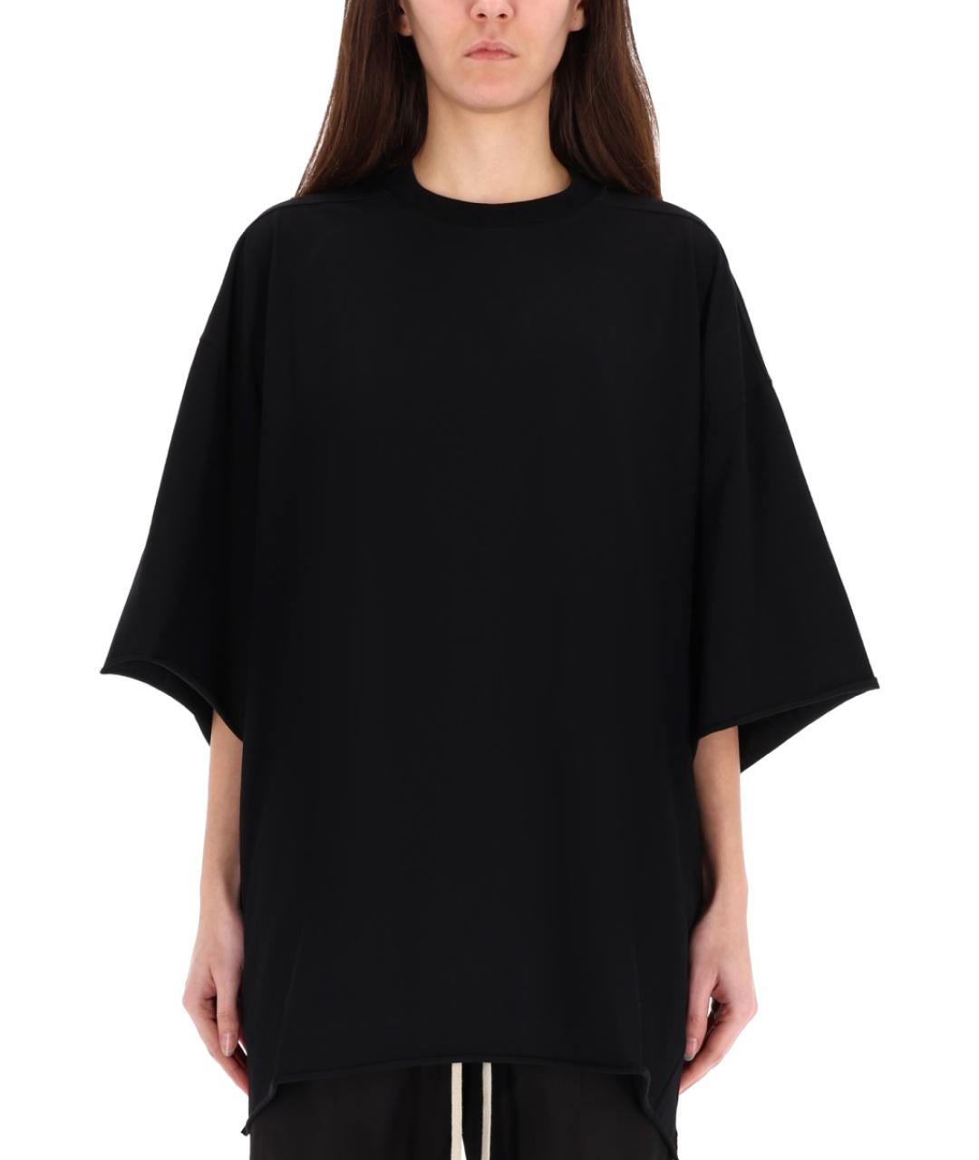 RICK OWENS Черная хлопковая футболка, фото 4