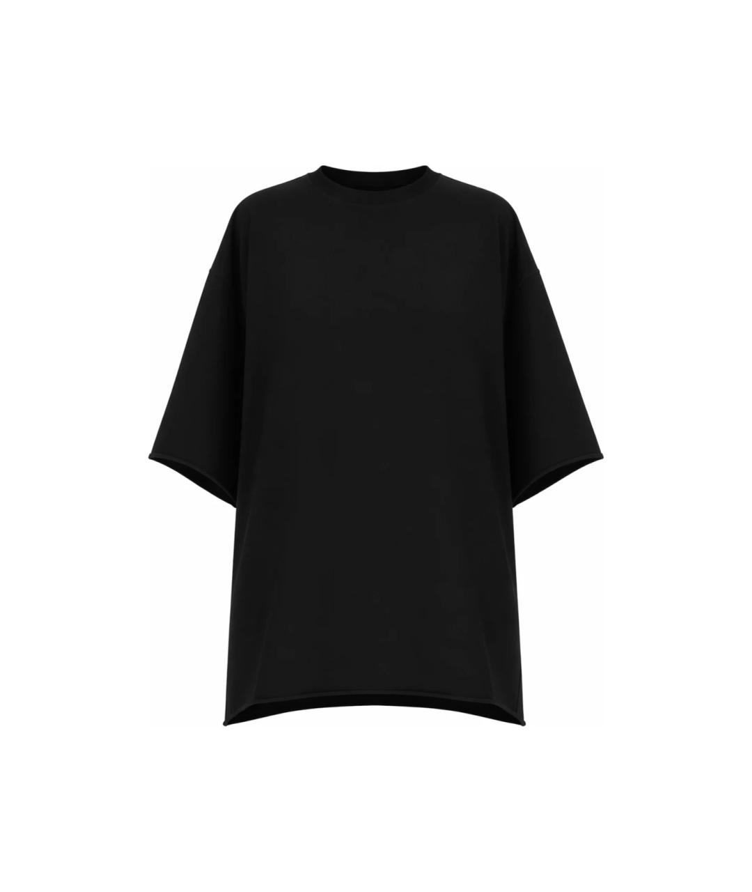 RICK OWENS Черная хлопковая футболка, фото 1