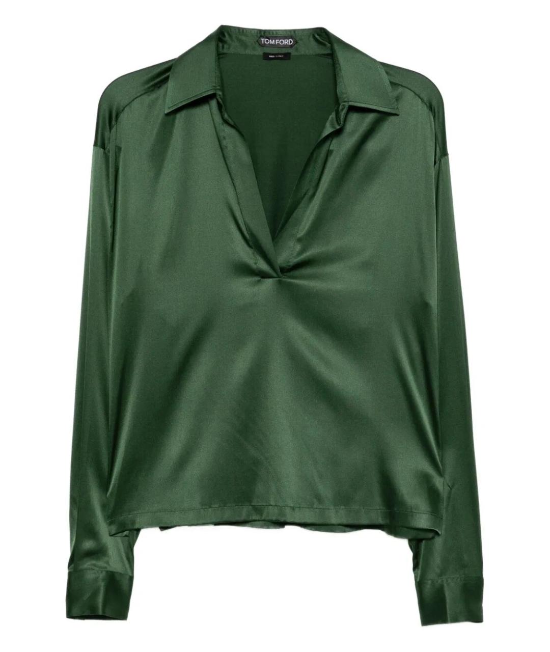 TOM FORD Зеленая шелковая блузы, фото 1